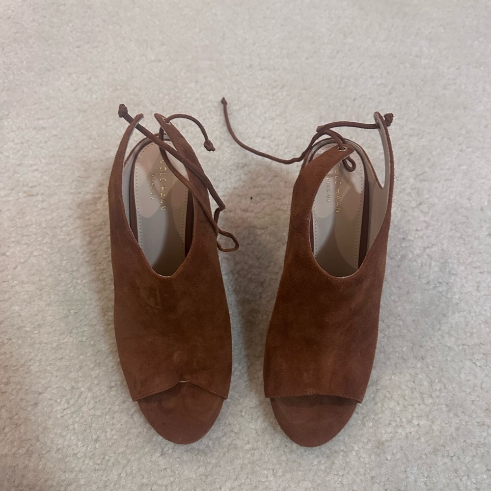 Cole Haan Brown Suede Mules